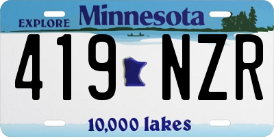MN license plate 419NZR
