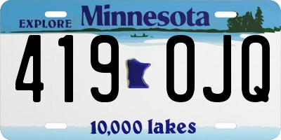MN license plate 419OJQ