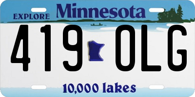MN license plate 419OLG