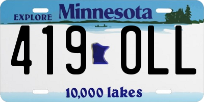 MN license plate 419OLL