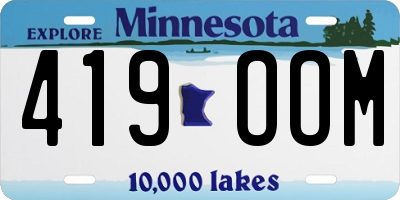 MN license plate 419OOM
