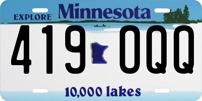 MN license plate 419OQQ