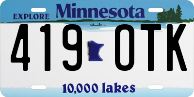 MN license plate 419OTK