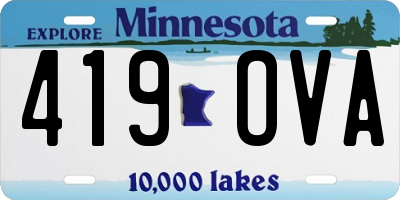 MN license plate 419OVA