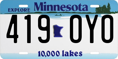 MN license plate 419OYO