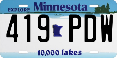 MN license plate 419PDW