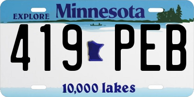 MN license plate 419PEB