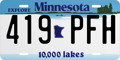 MN license plate 419PFH