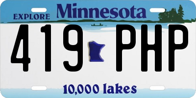 MN license plate 419PHP