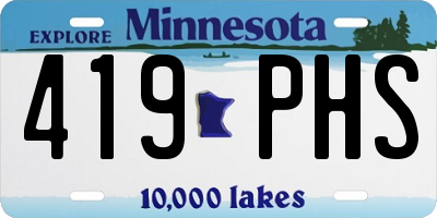 MN license plate 419PHS