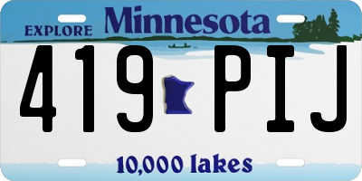MN license plate 419PIJ