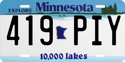 MN license plate 419PIY