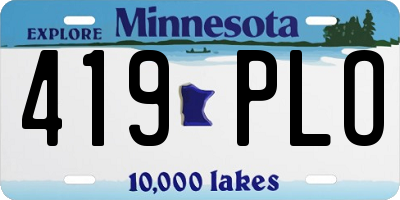 MN license plate 419PLO