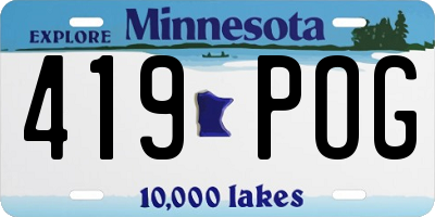 MN license plate 419POG