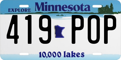 MN license plate 419POP