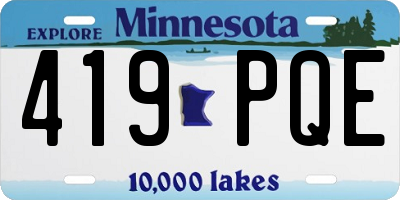 MN license plate 419PQE