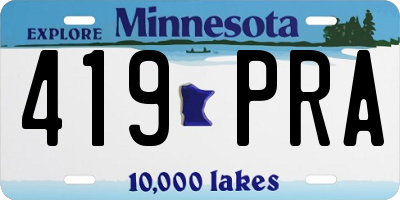 MN license plate 419PRA
