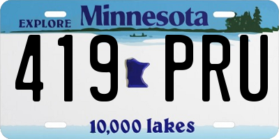 MN license plate 419PRU