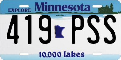 MN license plate 419PSS