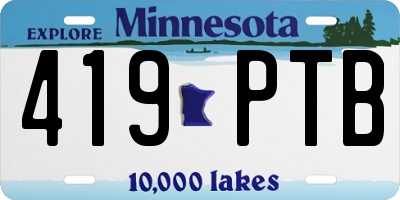 MN license plate 419PTB