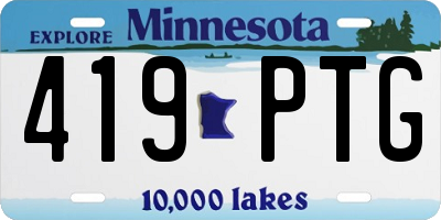 MN license plate 419PTG