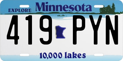 MN license plate 419PYN