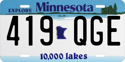MN license plate 419QGE