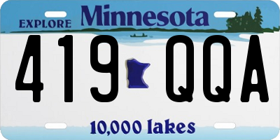 MN license plate 419QQA