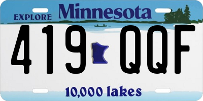 MN license plate 419QQF