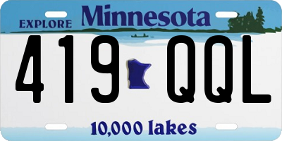 MN license plate 419QQL