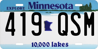 MN license plate 419QSM