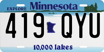 MN license plate 419QYU