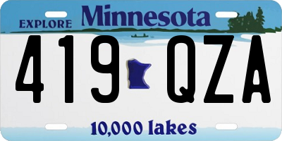 MN license plate 419QZA