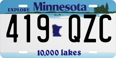 MN license plate 419QZC