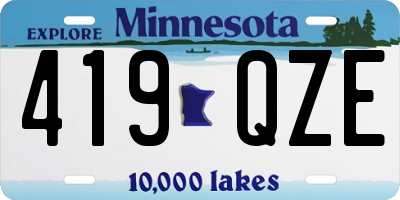 MN license plate 419QZE