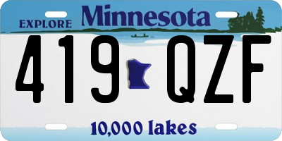 MN license plate 419QZF