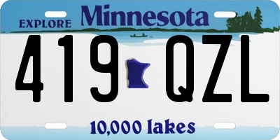 MN license plate 419QZL