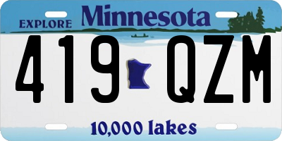 MN license plate 419QZM