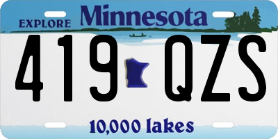 MN license plate 419QZS