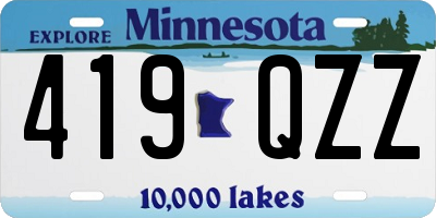 MN license plate 419QZZ