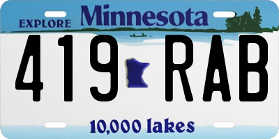 MN license plate 419RAB