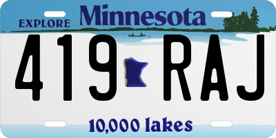 MN license plate 419RAJ