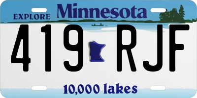 MN license plate 419RJF
