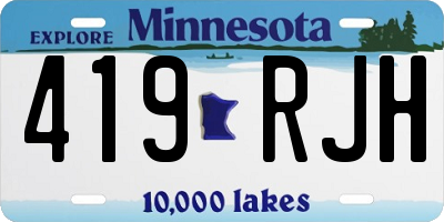 MN license plate 419RJH