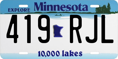 MN license plate 419RJL