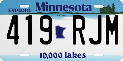 MN license plate 419RJM