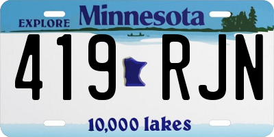 MN license plate 419RJN