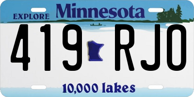 MN license plate 419RJO