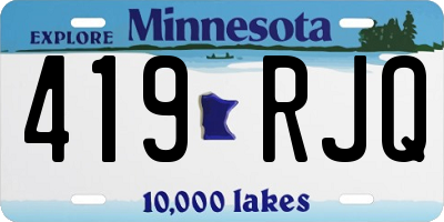 MN license plate 419RJQ