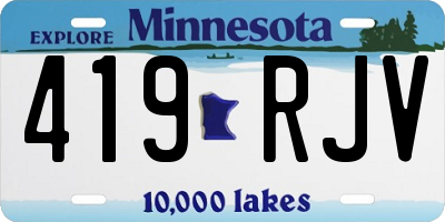 MN license plate 419RJV
